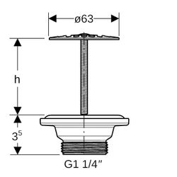 Geberit Ablaufventil mit freiem Auslauf, Sieb... GEBERIT-152005001 4025410781031 (Abb. 1)