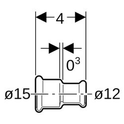 Geberit Mapress Kupfer Muffe reduziert, D 15mm, D1 12mm, Rotguss bleifrei... GEBERIT-62050 4024723620501 (Abb. 1)
