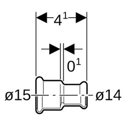 Geberit Mapress Übergangsmuffe, DN 12, 15x14mm, Rotguss, 62020... GEBERIT-62020 4024723620204 (Abb. 1)
