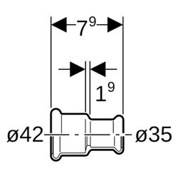 Geberit Mapress C-Stahl Reduziermuffe, DN 40/32, 42x35mm, Stahl, galvanisch verzinkt, 22... GEBERIT-22023 4024723220237 (Abb. 1)