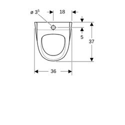 Geberit Renova Urinal Zulauf von oben, Tiefe 37cm, Abgang nach hinten oder nach unte... GEBERIT-235200600 4022009229707 (Abb. 1)