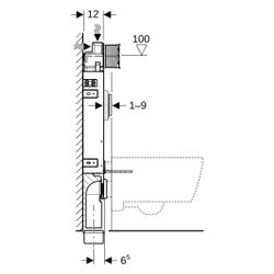 Geberit Kombifix Element für Wand-WC 108cm, mit Sigma Unterputzspülkasten 12cm... GEBERIT-110300005 4025416733881 (Abb. 1)