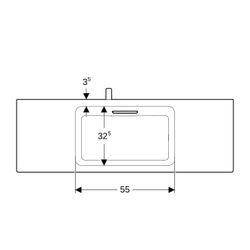 Geberit ONE Waschtisch schwebendes Design, horizontal verk. Ausl. B 120cm T 40cm o. ... GEBERIT-500392011 4025410572394 (Abb. 1)