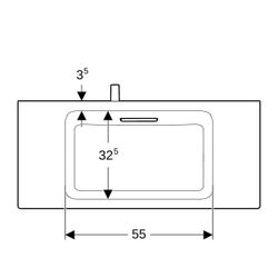 Geberit ONE Waschtisch schwebendes Design Abgang horizontal verk. Ausl., 90x40cm o. ... GEBERIT-500390012 4025410574350 (Abb. 1)
