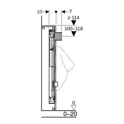Geberit GIS Element für Urinal, 114cm, universell... GEBERIT-461621001 4025416756590 (Abb. 1)