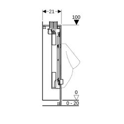 Geberit GIS Element für Urinal, 100cm, universell, für Betätigung von oben... GEBERIT-461622001 4025416756620 (Abb. 1)
