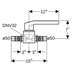 Geberit Mepla Kugelhahn mit Betätigungshebel Außendurchmesser 50mm, 10 bar... GEBERIT-606020002 4025416285151 (Abb. 1)