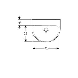 Geberit Renova Handwaschbecken mit asymmetrischem Überlauf, 45x17,3x36cm, ohne Hahnl... GEBERIT-500495011 4025416142539 (Abb. 1)