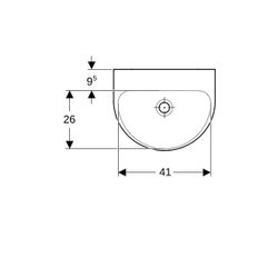 Geberit Renova Handwaschbecken mit asymmetrischem Überlauf, 45x17,3x36cm, ohne Hahnl... GEBERIT-500497011 4025416220541 (Abb. 1)