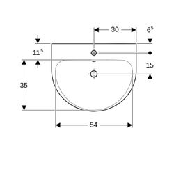Geberit Renova Waschtisch, Breite 60cm, Tiefe 48cm, Hahnloch mittig, Überlauf sichtb... GEBERIT-500370011 4025416768852 (Abb. 1)
