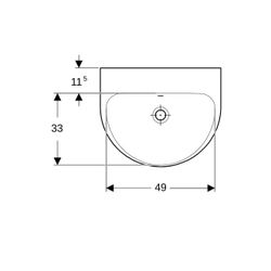 Geberit Renova Waschtisch, Breite 55cm, Tiefe 45cm, ohne Hahnloch, Überlauf sichtbar... GEBERIT-500579018 4025416221746 (Abb. 1)