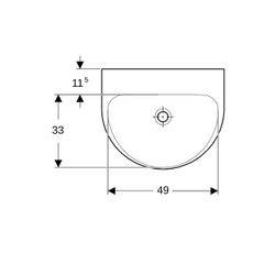 Geberit Renova Waschtisch, Breite 55cm, Tiefe 45cm, ohne Hahnloch, ohne Überlauf, We... GEBERIT-500598018 4025416221753 (Abb. 1)