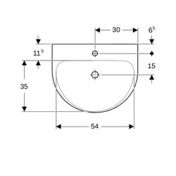 Geberit Renova Waschtisch, Breite 60cm, Tiefe 48cm, Hahnloch mittig, ohne Überlauf, ... GEBERIT-500599011 4025416139874 (Abb. 1)
