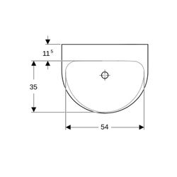 Geberit Renova Waschtisch, Breite 60cm, Tiefe 48cm, ohne Hahnloch, ohne Überlauf, We... GEBERIT-500661011 4025416139881 (Abb. 1)