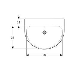 Geberit Renova Waschtisch, Breite 65cm, Tiefe 50cm, ohne Hahnloch, Überlauf sichtbar... GEBERIT-500663011 4025416139898 (Abb. 1)