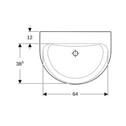 Geberit Renova Waschtisch, Breite 70cm, Tiefe 52cm, ohne Hahnloch, ohne Überlauf, We... GEBERIT-500669018 4025416142720 (Abb. 1)