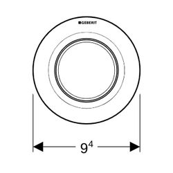 Geberit Typ 01 Fernbetätigung pneumatisch, 1-Mengen-Spülung, Unterputz-Drücker, Matt... GEBERIT-116040JQ1 4025410740533 (Abb. 1)