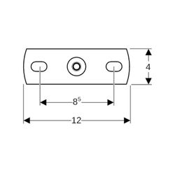 Geberit Grundplatte rechteckig, Zweiloch, mit Gewindemuffe G 1/2" M10... GEBERIT-362851261 4025416062059 (Abb. 1)