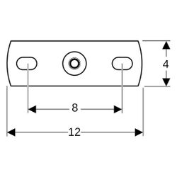 Geberit Grundplatte rechteckig, Zweiloch, mit Gewindemuffe G 1/2" M10, 362851261... GEBERIT-362851261 4025416062059 (Abb. 1)