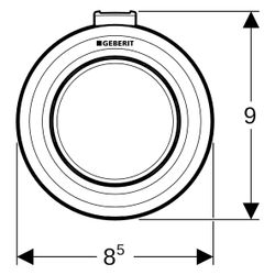 Geberit Typ 01 Fernbetätigung pneumatisch, für 1-Mengen-Spülung, Aufputz-Drücker, Al... GEBERIT-116046111 4025416322498 (Abb. 1)