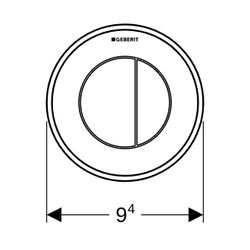 Geberit Typ 10 Fernbetätigung pneumatisch, 2-Mengen-Spülung, Unterputz-Drücker/Schwa... GEBERIT-116055DW1 4025410741110 (Abb. 1)