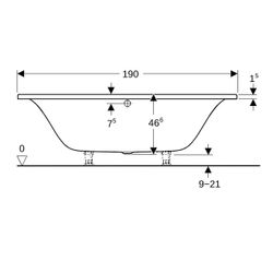 Geberit Tawa Rechteckbadewanne schmaler Rand, Duo 190x90cm, Gesamtvolumen 330l... GEBERIT-554135011 4025410872746 (Abb. 1)