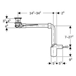 Geberit Waschbeckenablauf Raumsparmodell schmale Ausführung, Außenventilstopfen, Heb... GEBERIT-152074211 4025410527790 (Abb. 1)