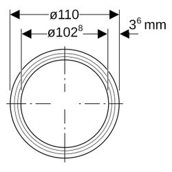 Geberit Silent-PP Rohr mit Muffe Außendurchmesser 110mm, Länge 100cm, 390504141... GEBERIT-390504141 4025416937241 (Abb. 1)