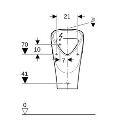 Geberit Renova Urinal trigonal, Zulauf von oben, Abgang nach hinten/unten T 30cm Abg... GEBERIT-501675008 4025410950871 (Abb. 1)