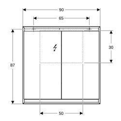 Geberit ONE Spiegelschrank mit ComfortLight, 2 Türen, AP-Montage, Höhe 90cm B 90cm, ... GEBERIT-505813001 4025410935151 (Abb. 1)