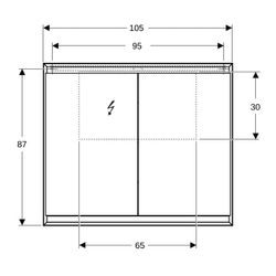 Geberit ONE Spiegelschrank mit ComfortLight, 2 Türen, AP-Montage, Höhe 90cm B 105cm,... GEBERIT-505814001 4025410935199 (Abb. 1)
