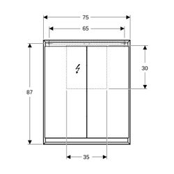 Geberit ONE Spiegelschrank mit ComfortLight, 2 Türen, AP-Montage, Höhe 90cm B 75cm, ... GEBERIT-505812002 4025410935120 (Abb. 1)