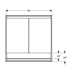 Geberit ONE Spiegelschrank mit Nische und ComfortLight, 2 Türen, UP-Montage, H 90cm ... GEBERIT-505823001 4025410935359 (Abb. 1)