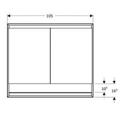 Geberit ONE Spiegelschrank mit Nische und ComfortLight, 2 Türen, UP-Montage, H 90cm ... GEBERIT-505824001 4025410935397 (Abb. 1)
