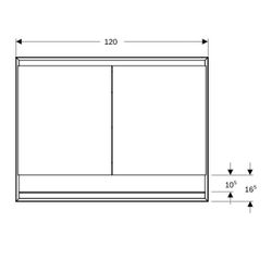 Geberit ONE Spiegelschrank mit Nische und ComfortLight, 2 Türen, UP-Montage, H 90cm ... GEBERIT-505825001 4025410935434 (Abb. 1)
