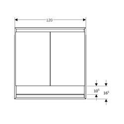 Geberit ONE Spiegelschrank mit Nische und ComfortLight, 2 Türen, UP-Montage, H 90cm ... GEBERIT-505825007 4025410077417 (Abb. 1)