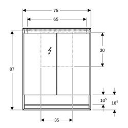 Geberit ONE Spiegelschrank mit Nische und ComfortLight, 2 Türen, AP-Montage, H 90cm ... GEBERIT-505832001 4025410935519 (Abb. 1)