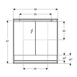 Geberit ONE Spiegelschrank mit Nische und ComfortLight, 2 Türen, AP-Montage, H 90cm ... GEBERIT-505833002 4025410935564 (Abb. 1)