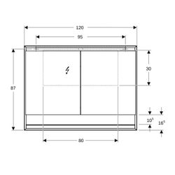 Geberit ONE Spiegelschrank mit Nische und ComfortLight, 2 Türen, AP-Montage, H 90cm ... GEBERIT-505835002 4025410935649 (Abb. 1)