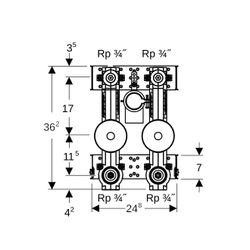 Geberit GIS Set Waschtisch für Standarmatur, zwei Wasserzählerstrecken mit Unterputz... GEBERIT-461177001 4025410906878 (Abb. 1)