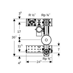 Geberit GIS Set Waschtisch für Standarmatur, einer Wasserzählerstrecke mit Unterputz... GEBERIT-461172001 4025410907042 (Abb. 1)