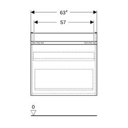 Geberit Renova Plan Unterschrank für Waschtisch, 1 Schublade, 1 Innenschublade, 63,4... GEBERIT-501907JR1 4025410905734 (Abb. 1)