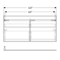 Geberit Renova Plan Unterschrank für Doppelwaschtisch 2 Schubladen 2 Innenschubladen... GEBERIT-501912JR1 4025410905833 (Abb. 1)