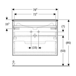 Geberit Renova Plan Set Möbelwaschtisch 80cm Unterschr. 1 Schubl./1 Innenschubl. Nus... GEBERIT-501916008 4025410929945 (Abb. 1)