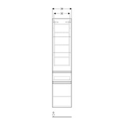 Geberit Renova Plan Hochschrank mit 2 Türen, 1 Schublade, 39x180x36cm, Nussbaum hick... GEBERIT-501923001 4025410905512 (Abb. 1)