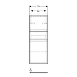 Geberit Renova Plan Mittelhochschrank mit 2 Türen, 1 Schublade, 39x105x36cm, Nussbau... GEBERIT-501922001 4025410905499 (Abb. 1)