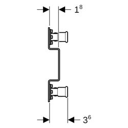 Geberit Mapress Kupfer Anschlusswinkel 90 Grad vormontiert, zweifach, D 15mm, Rp 1/2", L... GEBERIT-63473 4024723634737 (Abb. 1)