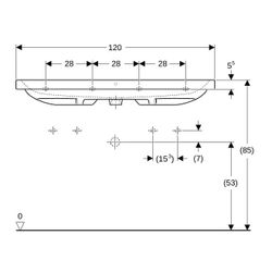 Geberit iCon Light Waschtisch, Breite 120cm, Tiefe 48cm, ohne Hahnloch, Überlauf sic... GEBERIT-501837003 4025410894830 (Abb. 1)
