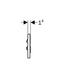 Geberit Typ 50 Drückerplatte für Urinalsteuerung mit pneumatischer Spülauslösung, Sq... GEBERIT-241916SD1 4025416941071 (Abb. 1)
