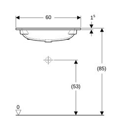 Geberit iCon Möbelwaschtisch 60x48cm ohne Hahnloch, ohne Überlauf, Weiß... GEBERIT-501843003 4025410895318 (Abb. 1)